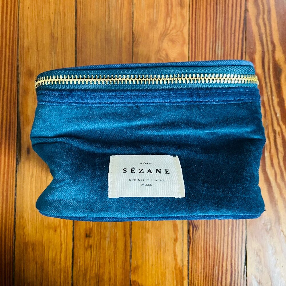 Sezane velvet zip bag